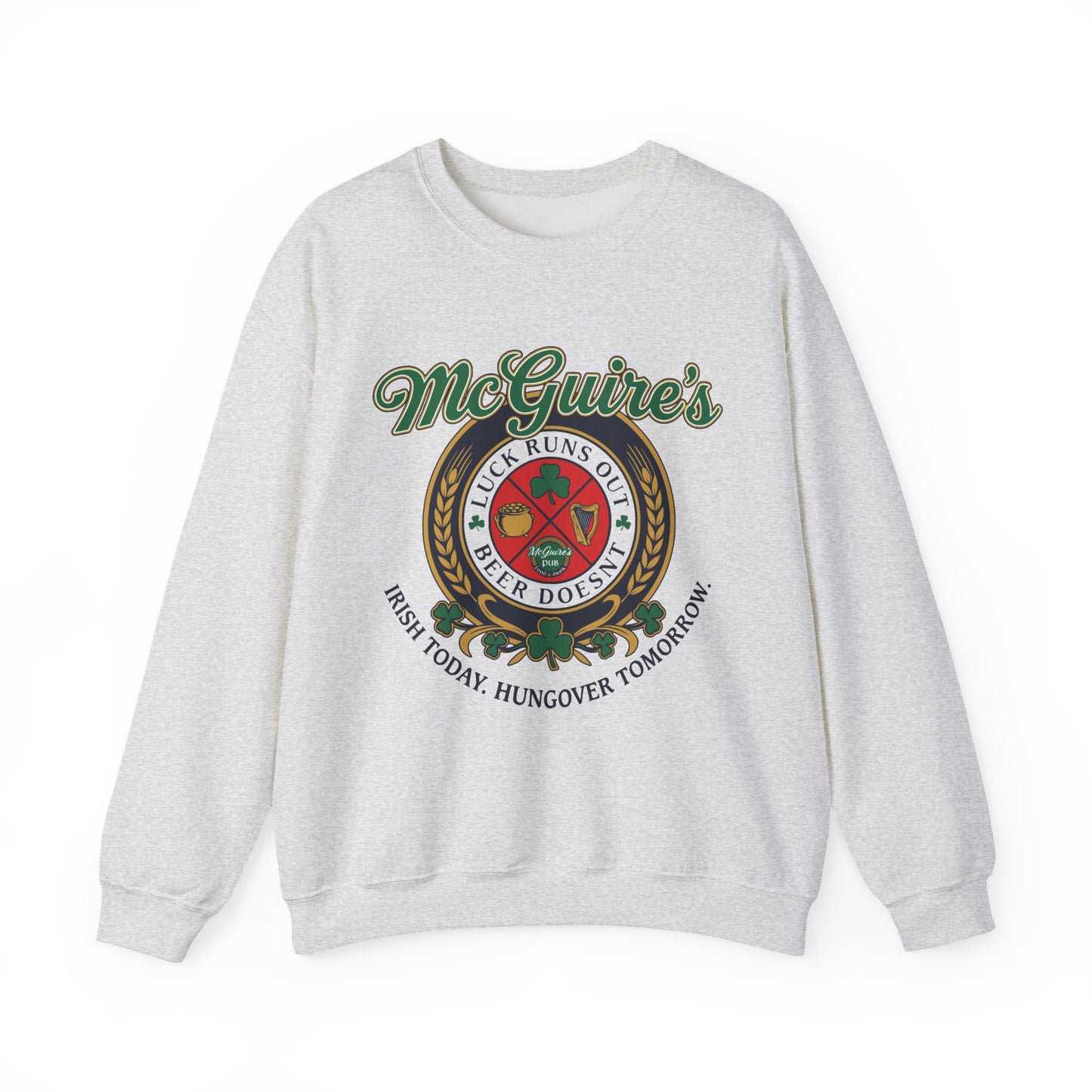 Men''s Unisex McGuire's Pub Sweatshirt — Vintage Logo Irish Pub St. Patrick's Day Crewneck