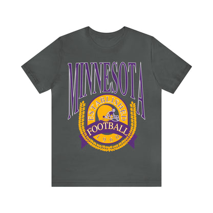 Throwback Vintage Minnesota Vikings Tee - 90's Short Sleeve T-Shirt - NFL Football Men's & Women's Apparel - Design 1