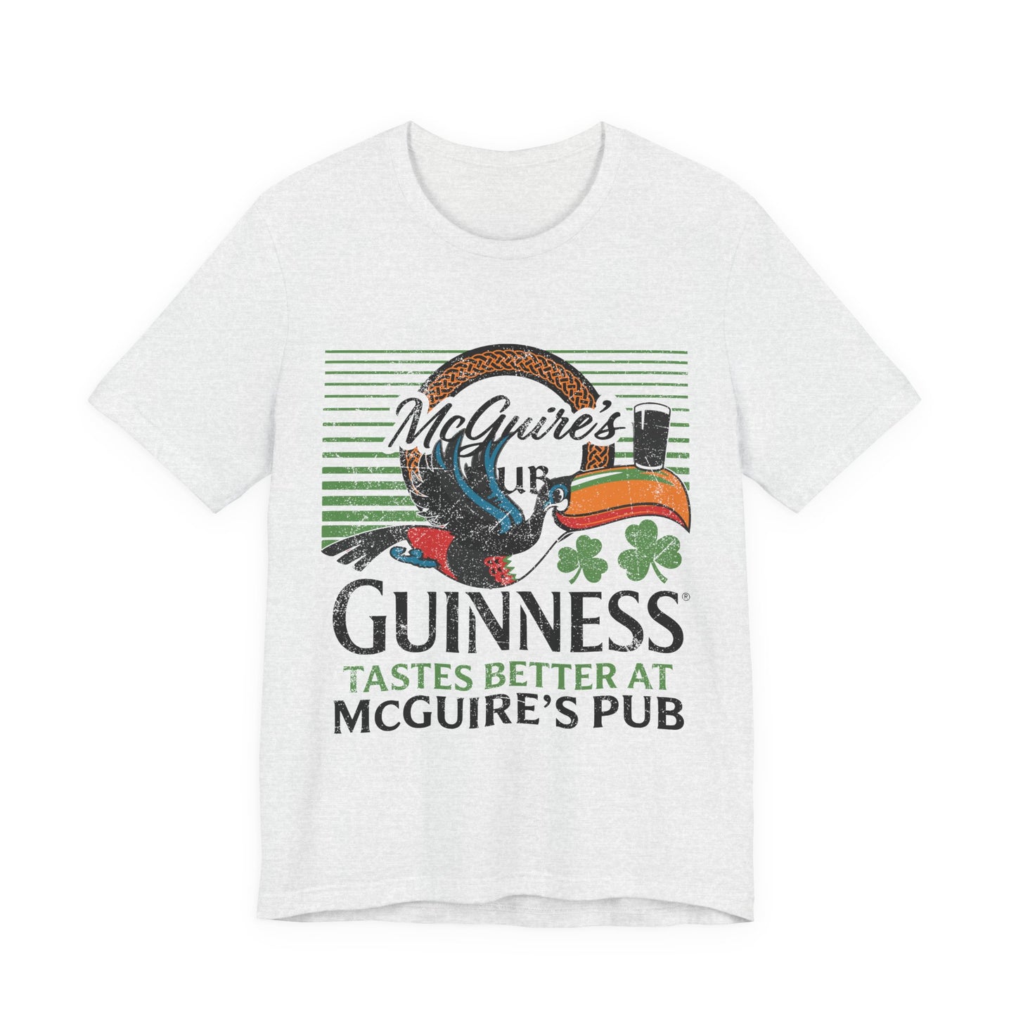 Men's Unisex Guinness Pub Ringer Tee — "Guinness Tastes Better at McGuire's Pub"