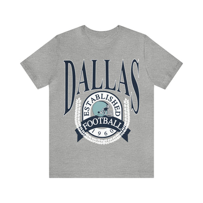Throwback Dallas Cowboys Football Tee - Vintage Football T-Shirt - Short Sleeve Oversized Men's & Women's Unisex Apparel - Design 1