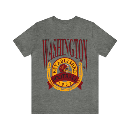 90's Washington Commanders Short Sleeve T-Shirt - Vintage Football Tee - Retro Redskins 70's, 80's, 90's - Design 1