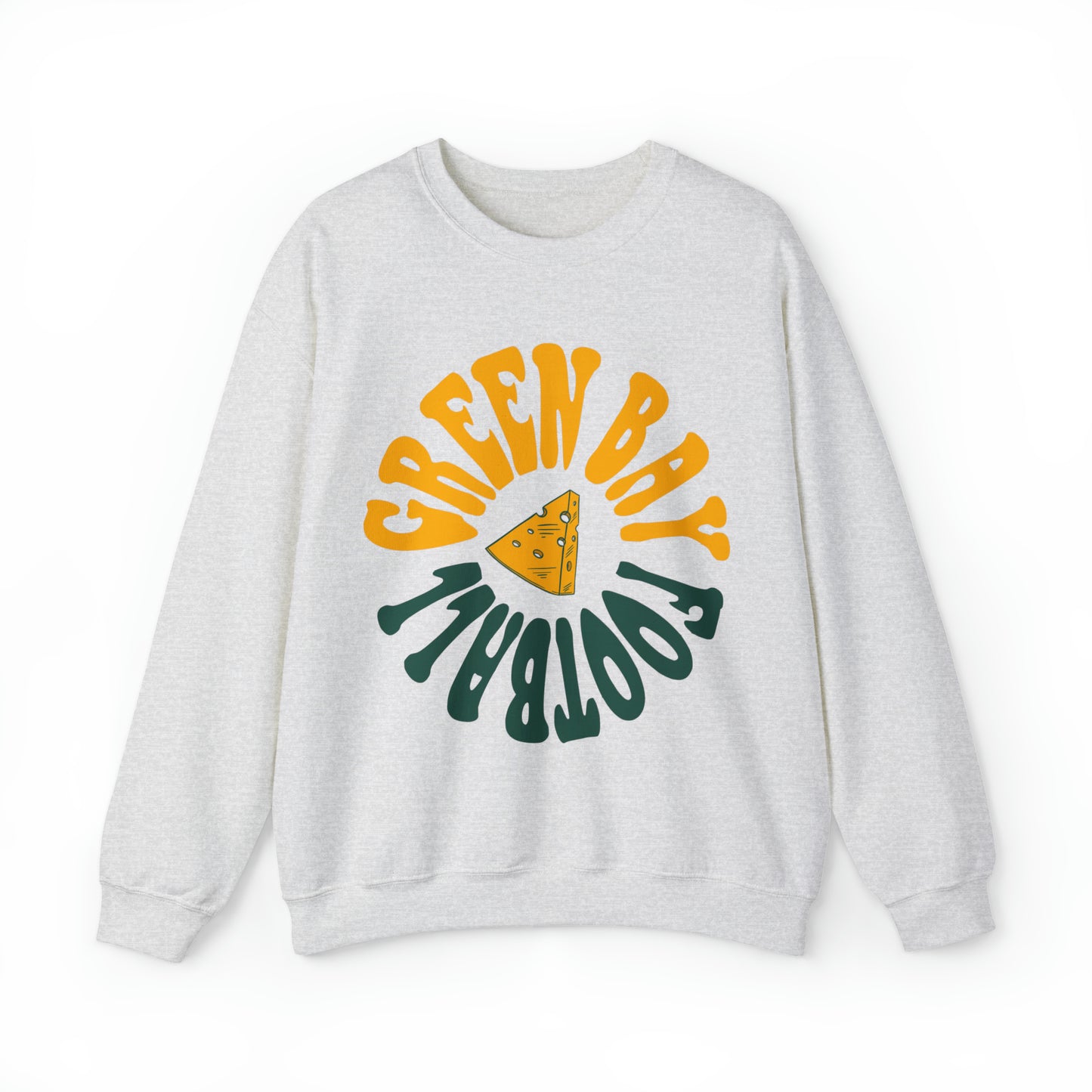 Green Bay Packers Retro Sweatshirt - Vintage Style Crewneck - Wisconsin Cheese Head - Hippy Design 2