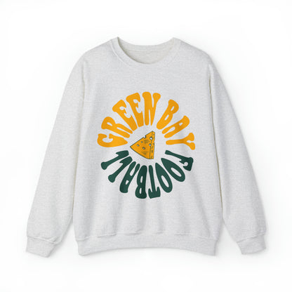 Green Bay Packers Retro Sweatshirt - Vintage Style Crewneck - Wisconsin Cheese Head - Hippy Design 2
