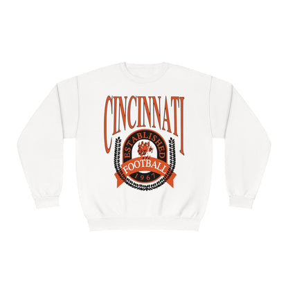 Cincinnati Bengals Crewneck Sweatshirt - Vintage NFL Football Bengals Joe Burrow Hoodie Sweatshirt - Men's & Women's 90's Oversized Hoodie - Design 1