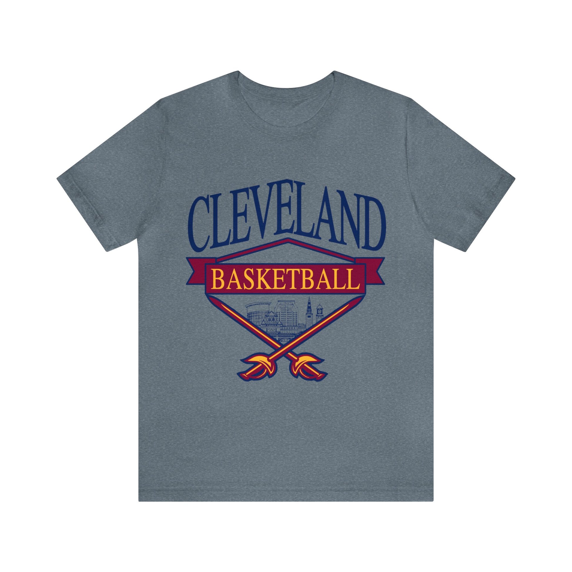 Vintage Cleveland Cavaliers Basketball T-Shirt Wine & Gold - NBA Basketball Unisex Short Sleeve Tee