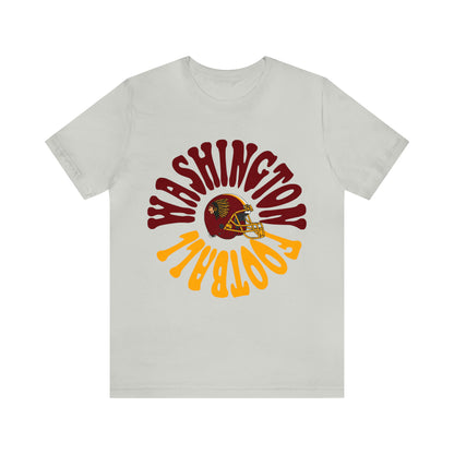 Hippy Style Washington Redskins Short Sleeve T-Shirt - Vintage Football Tee - Retro Commanders 70's, 80's, 90's - Design 2