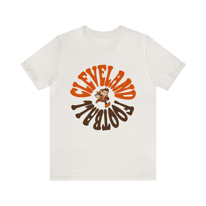 Hippy Cleveland Browns T-Shirt - Vintage Brownie Elf Cleveland Browns NFL Football Short Sleeve Tee - Retro Fan Gear Apparel Teem - Design 6