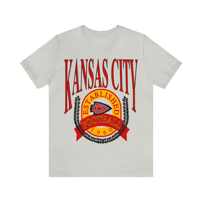 Vintage Kansas City Chiefs T-Shirt - NFL Football Short Sleeve Oversized Tee - Chiefs Travis Kelce Game Apparel - Design 1