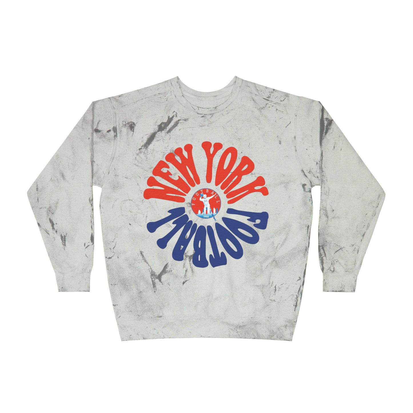 Tie Dye Hippy Retro New York Giants Football Sweatshirt - Vintage Style Football Crewneck - Men's & Women's Football Apparel