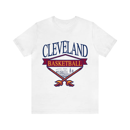 Vintage Cleveland Cavaliers Basketball T-Shirt Wine & Gold - NBA Basketball Unisex Short Sleeve Tee