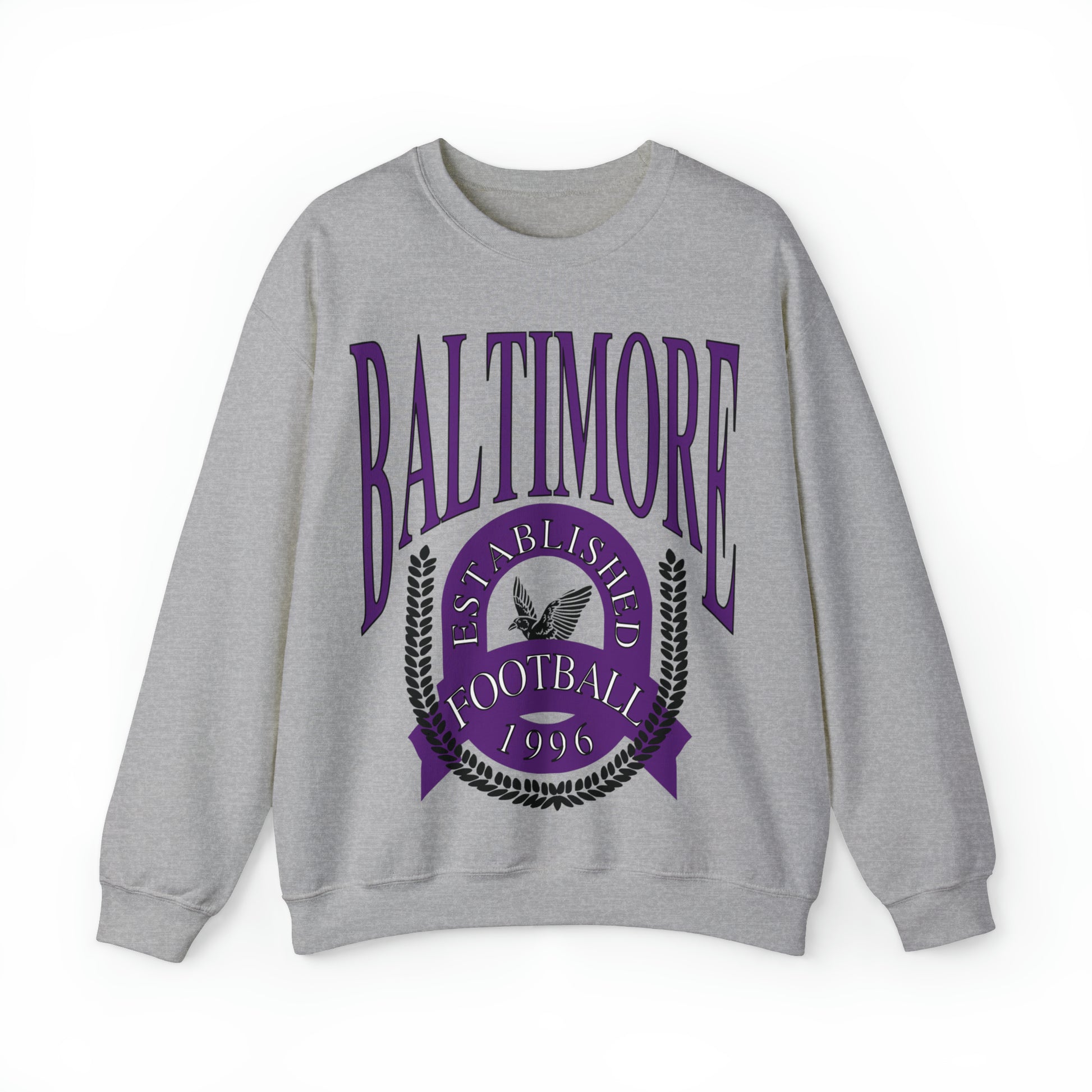 Baltimore Ravens Vintage Crewneck Sweatshirt - Retro NFL Football Hoodie - Men's & Women's Oversized Unisex Sweatshirt - Design 1