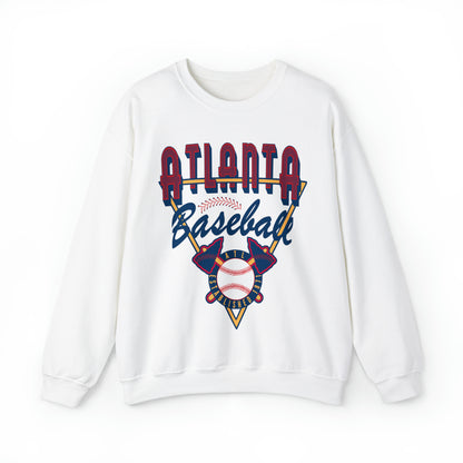 Retro Atlanta Baseball Sweatshirt - Vintage Style MLB Crewneck - Men's & Women's Baseball Apparel