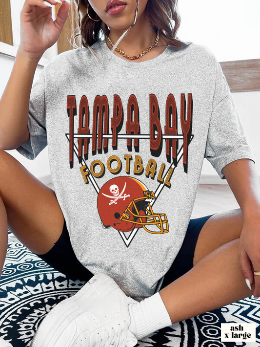 Vintage Tampa Bay Buccaneers Short Sleeve T-Shirt - Retro Men's & Women's Oversized Tee Unisex Bella & Canvas  - Design 1