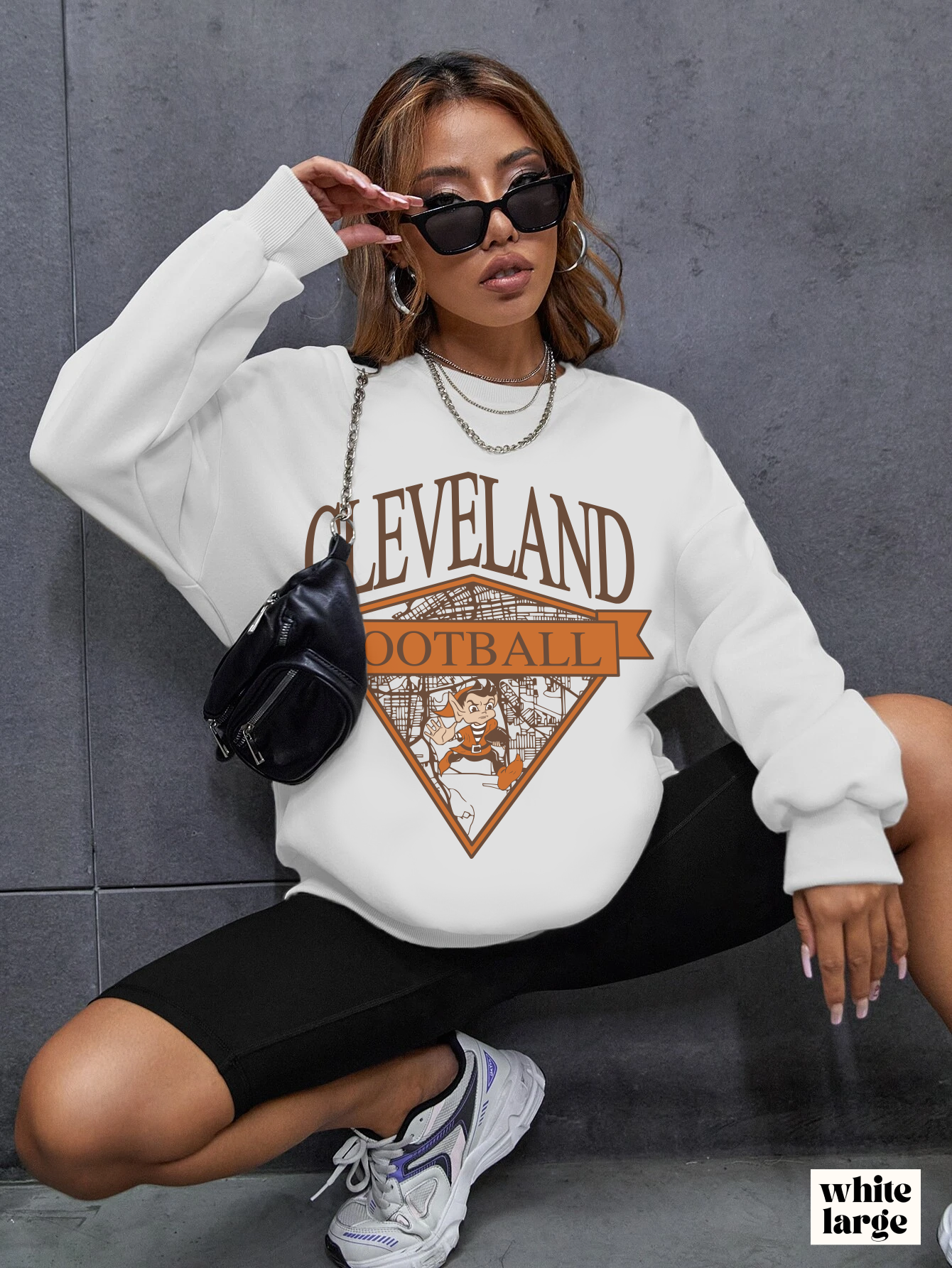 Vintage Cleveland Browns Sweatshirt - 90's NFL Football Map of Cleveland Browns Crewneck - NFL Football Sweatshirt