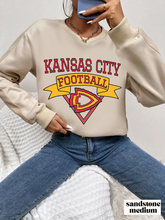 Vintage Kansas City Chiefs Crewneck Sweatshirt - 90's NFL Football Hoodie - Retro Travis Kelce Arrowhead Style - Design 3