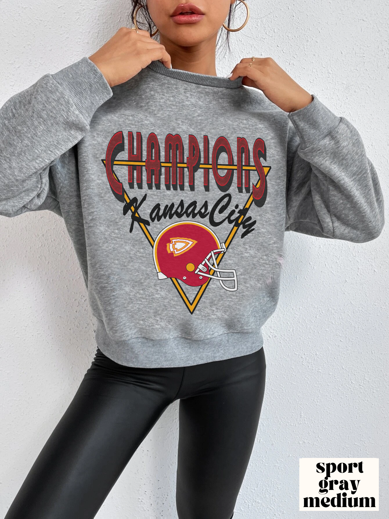 Vintage Kansas City Chiefs Champion Crewneck - Retro NFL Football Unisex Sweatshirt - Men's & Women's Oversized Apparel - Design 4