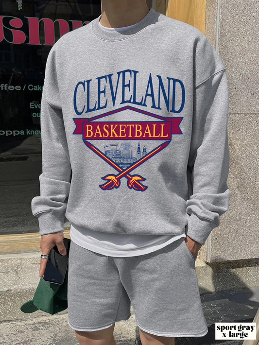 Vintage Cleveland Cavaliers Sweatshirt - Wine and Gold - Vintage Style Basketball Crewneck - Men's & Women's Retro Ohio Apparel