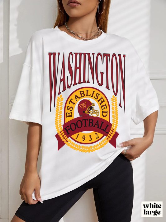 90's Washington Commanders Short Sleeve T-Shirt - Vintage Football Tee - Retro Redskins 70's, 80's, 90's - Design 1