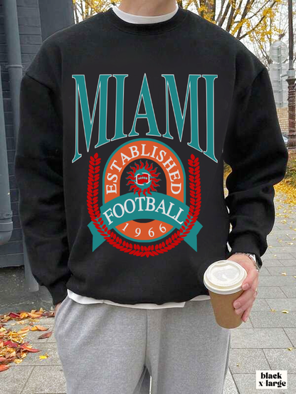 Throwback Miami Dolphins Sweatshirt - Vintage Unisex Football Crewneck  - Men's Women's Unisex Apparel - Design 1