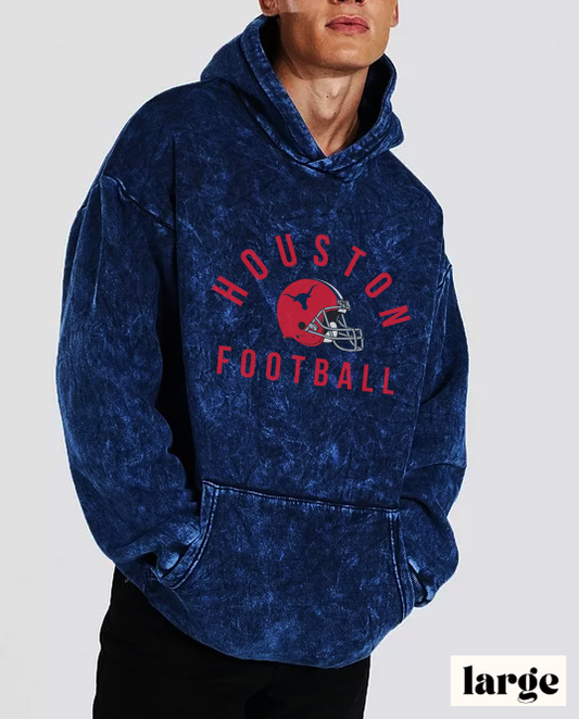 Vintage Houston Texans Mineral Wash Hoodie - Vintage Style Football Sweatshirt - Men's Women's Unisex Apparel - Design 1