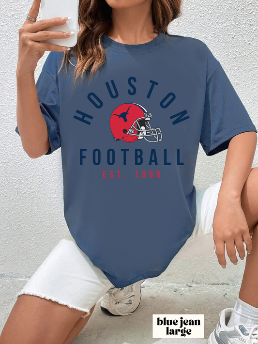 Comfort Colors Vintage Houston Texans - Retro Houston Football Short Sleeve Shirt -  Men's Women's Kids Apparel - Design 1