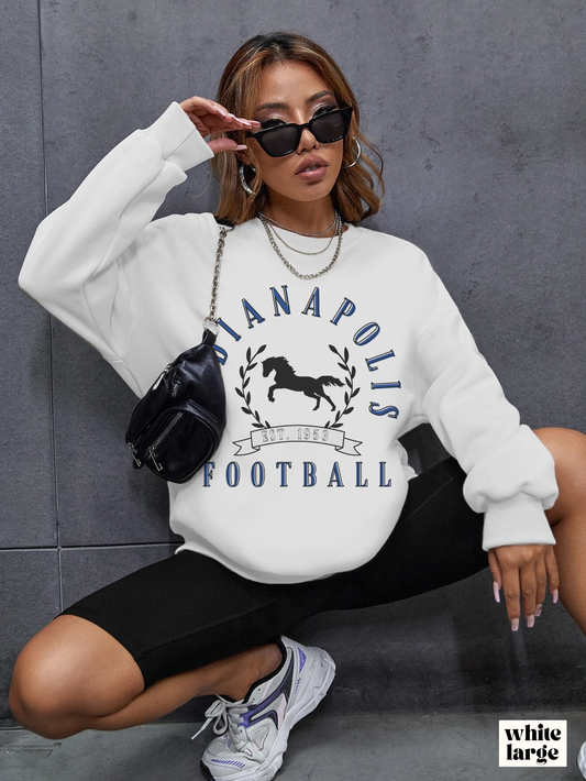 Vintage Indianapolis Colts Crewneck Sweatshirt - Retro Style Football Apparel - Men's & Women's Unisex Sizing