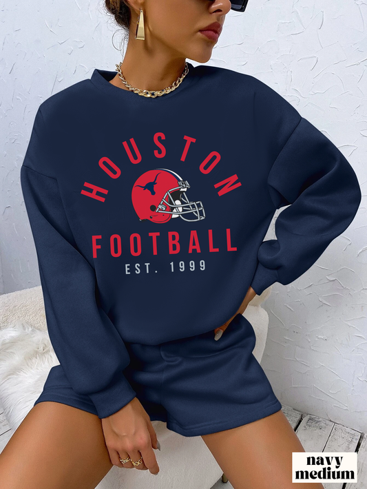 Vintage Houston Texans Crewneck - Vintage Style Football Sweatshirt - Men's Women's Unisex Apparel - Design 1