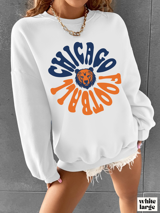 Vintage Chicago Bears Crewneck Sweatshirt - Throwback NFL Football Oversized Men's & Women's Sweatshirt - Design 2