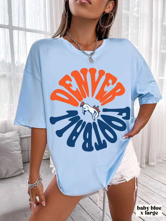 Retro Denver Broncos Tee - Vintage Colorado Football Style Short Sleeve T-Shirt Apparel - Men's & Women's Unisex Sizing