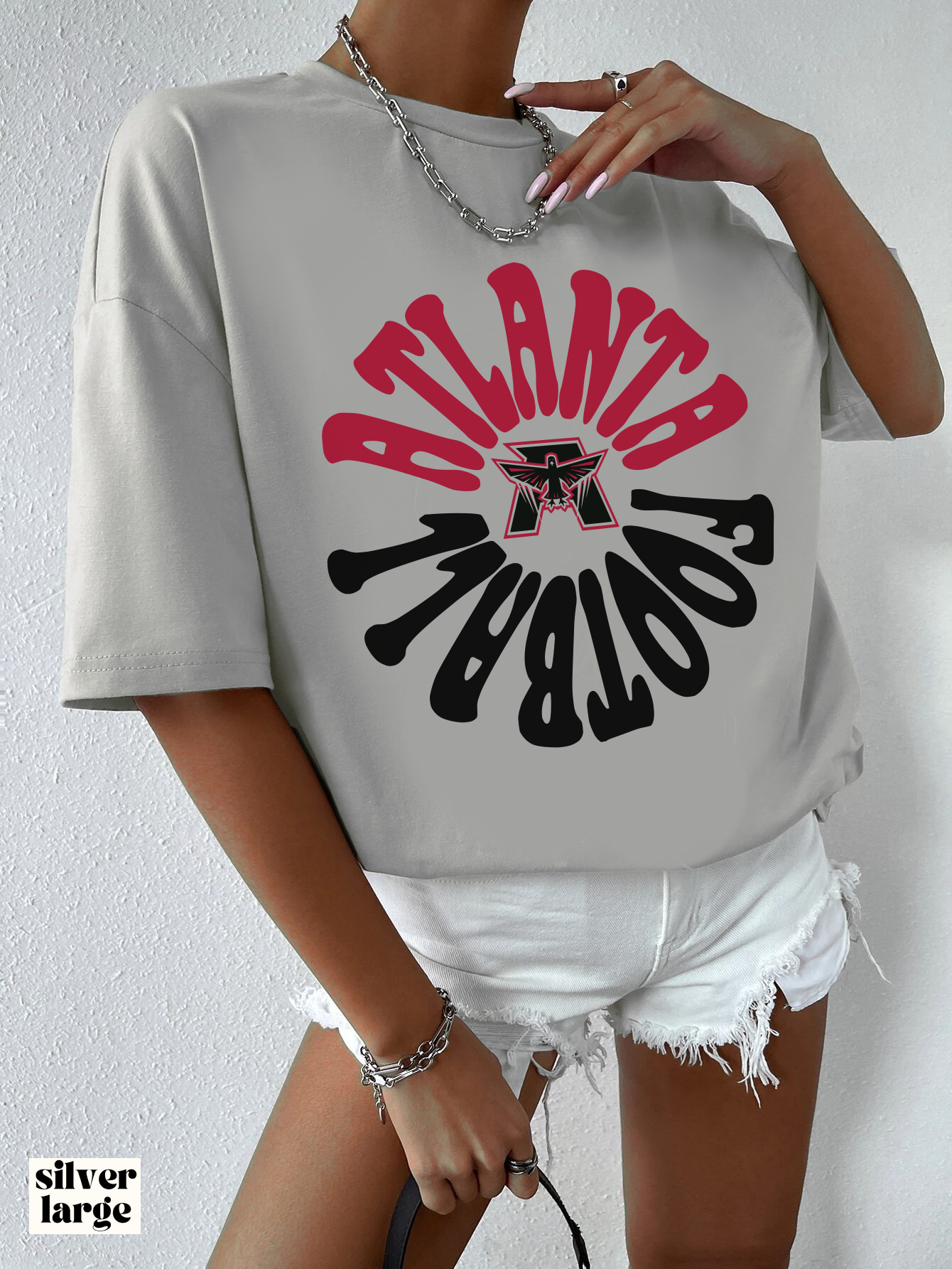 Hippy Retro Atlanta Falcons Short Sleeve T-Shirt - Vintage Unisex Football Tee - Men's & Women's - Design 2