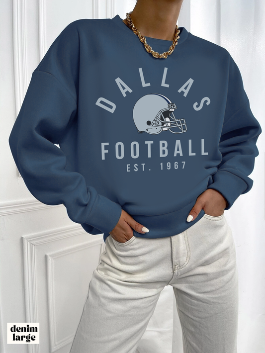 Comfort Colors Dallas Cowboys Football Crewneck - Mineral Wash NFL - Color Blast Sweatshirt - Design 3