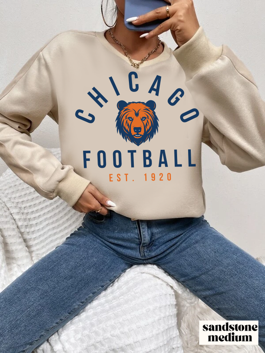 Vintage Chicago Bears Crewneck Sweatshirt - Throwback NFL Football Oversized Men's & Women's Crewneck - Design 4