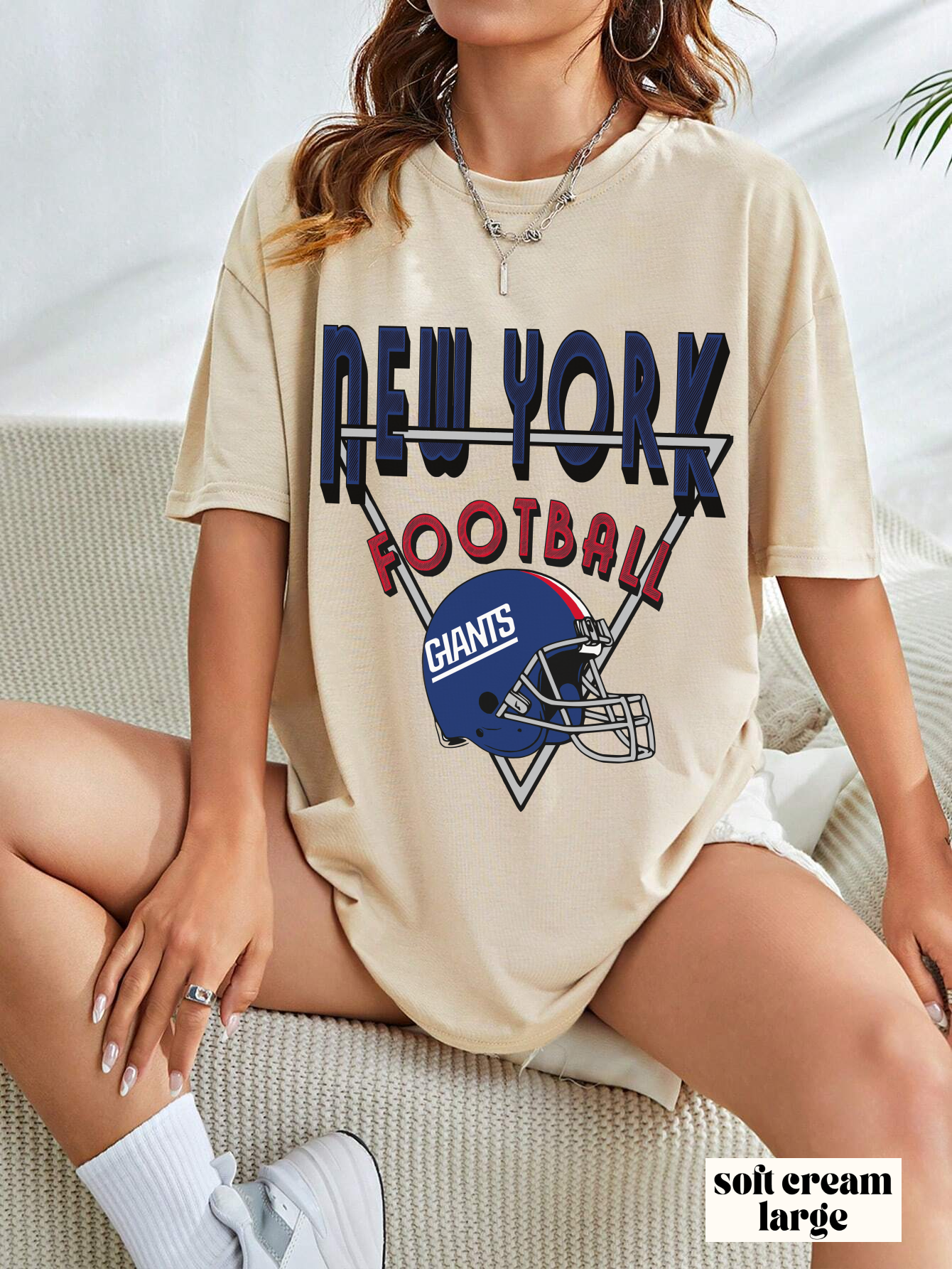 Throwback New York Giants Football Sweatshirt - Retro Style Football Crewneck