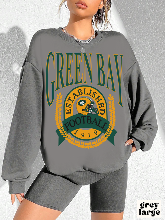 Comfort Colors Throwback Green Bay Packers Football Sweatshirt - Vintage Retro Crewneck - Men's Women's Hoodie Design 1