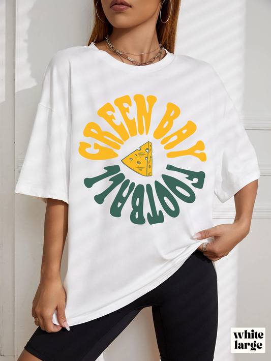 Hippy Green Bay Packers Retro Tee - Vintage Style T-Shirt - Wisconsin Cheese Head - Design 2