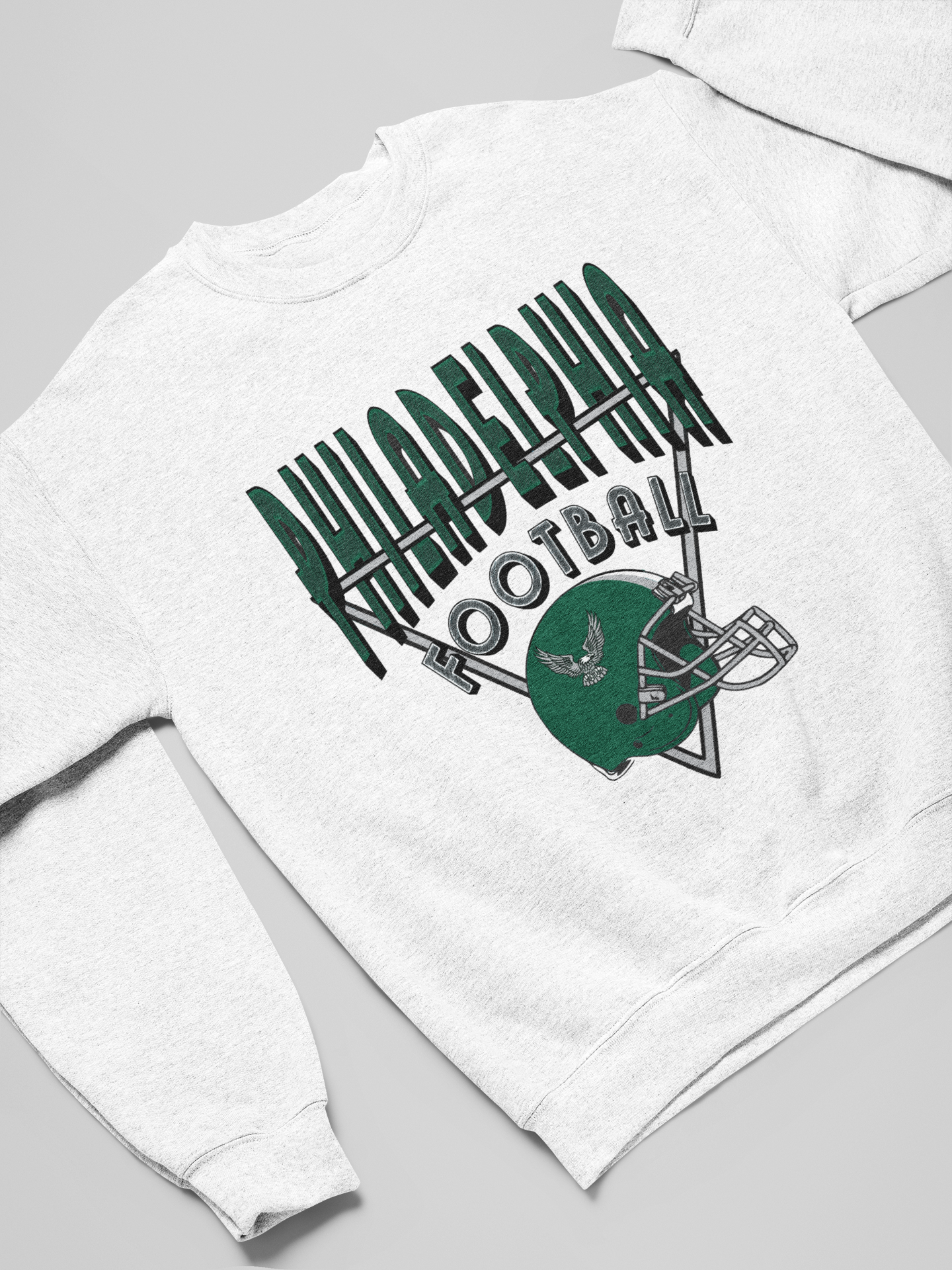 Green Retro Throwback Philadelphia Eagles Crewneck - Retro Unisex Football Sweatshirt - Men's & Women's 90's Oversized Hoodie