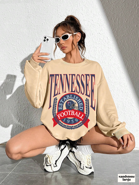 Throwback Tennessee Titans Crewneck Sweatshirt - Vintage Men's & Women's Unisex Football Crewneck - Design 1