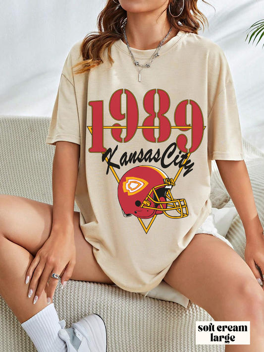 1989 Kansas City Chiefs Football Short Sleeve T-Shirt - Vintage Retro Arrowhead Style - 1989 Version Chiefs Taylor Swift