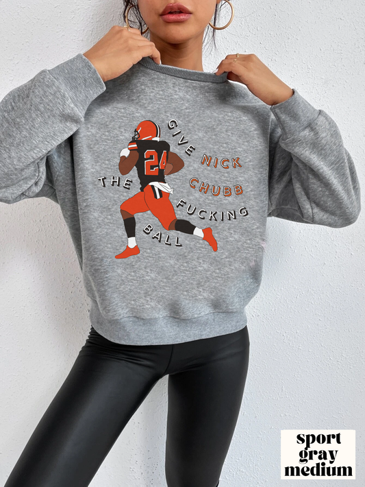 Nick Chubb Sweatshirt - Cleveland Browns Crewneck Sweatshirt - Vintage Oversized Browns Crewneck - NFL Football Sweatshirt