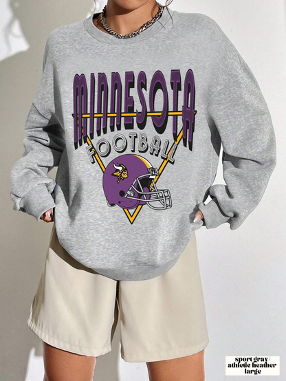 Vintage Minnesota Vikings Crewneck - Retro Unisex Football Sweatshirt - Men's & Women's 90's Oversized Hoodie