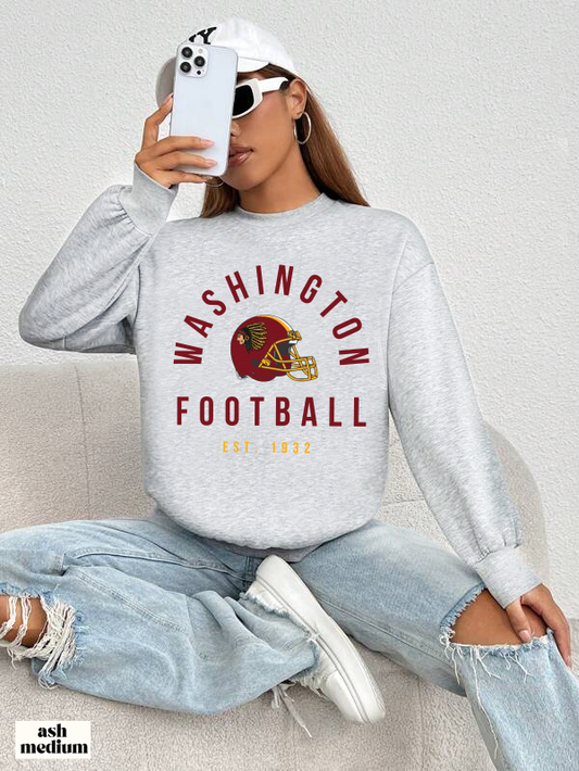 Throwback Washington Redskins Crewneck - Vintage Football Sweatshirt - Retro Commanders 70's, 80's, 90's - Design 3