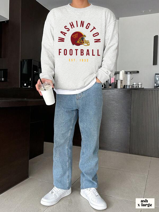 Throwback Washington Commanders Football Crewneck - Vintage Football Sweatshirt - Retro Redskins 70's, 80's, 90's - Design 3